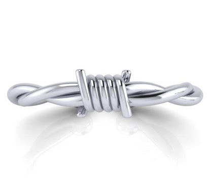 Freedom Barbed Wire Ring Silver