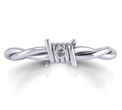 Freedom Barbed Wire Ring Silver